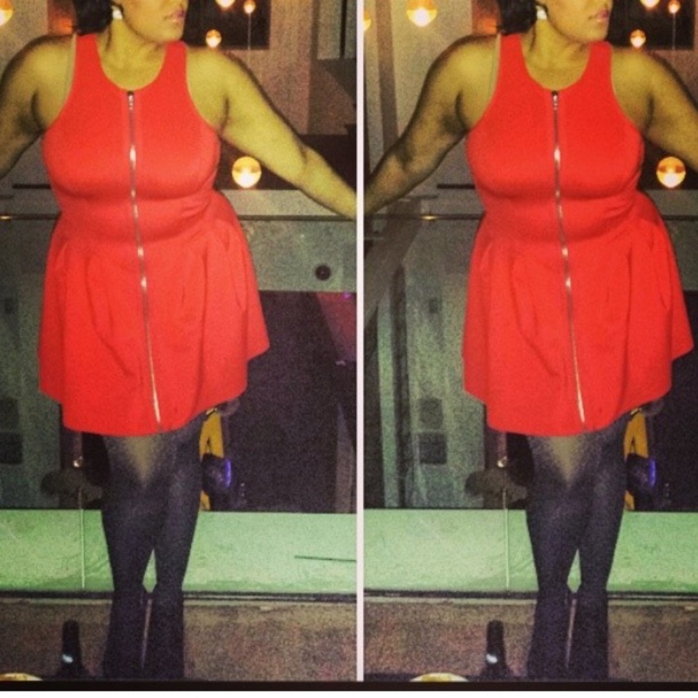 Orange Skater Dress
